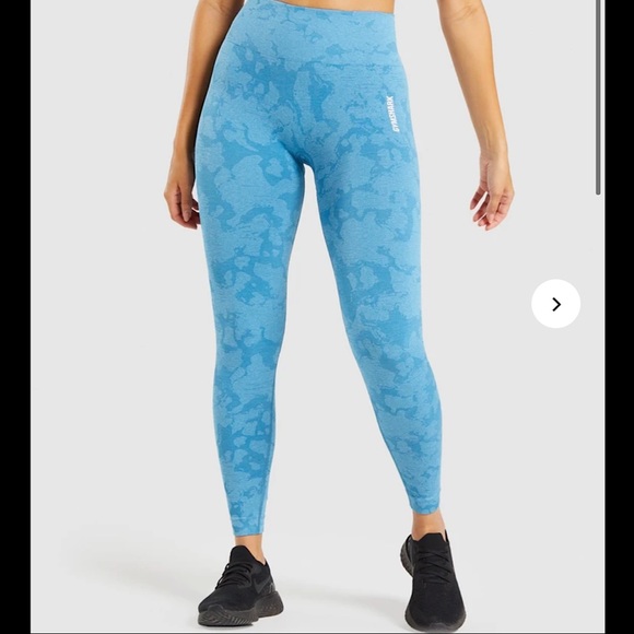 Gymshark NWT Adapt Camo Seamless Luna Blue Size Large Leggings